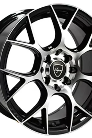 15" Elegant Wheels E014 Gloss Black with Machined Face Rims Markdown