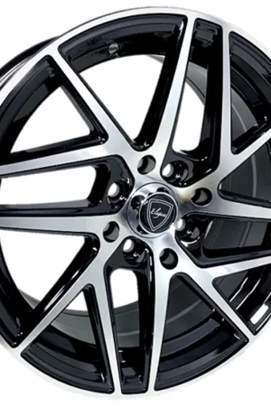 15" Elegant Wheels E086 Gloss Black with Machined Face Rims Reduced Price
