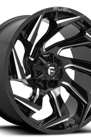 15" Fuel Wheels D753 Reaction Gloss Black Milled Off-Road Rims Discount