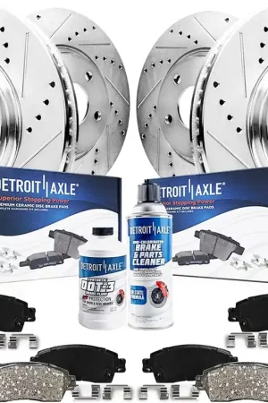 10pc Front & Rear Drilled Slotted Rotors and Ceramic Brake Pads Kit Bulk Order