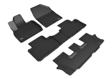3D Maxpider 20-24 Kia Telluride 8-Seat Kagu Black R1 R2 R3 - L1KA05201509 Flash Sale